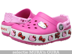 Papuci Crocs copii cu Hello Kitty